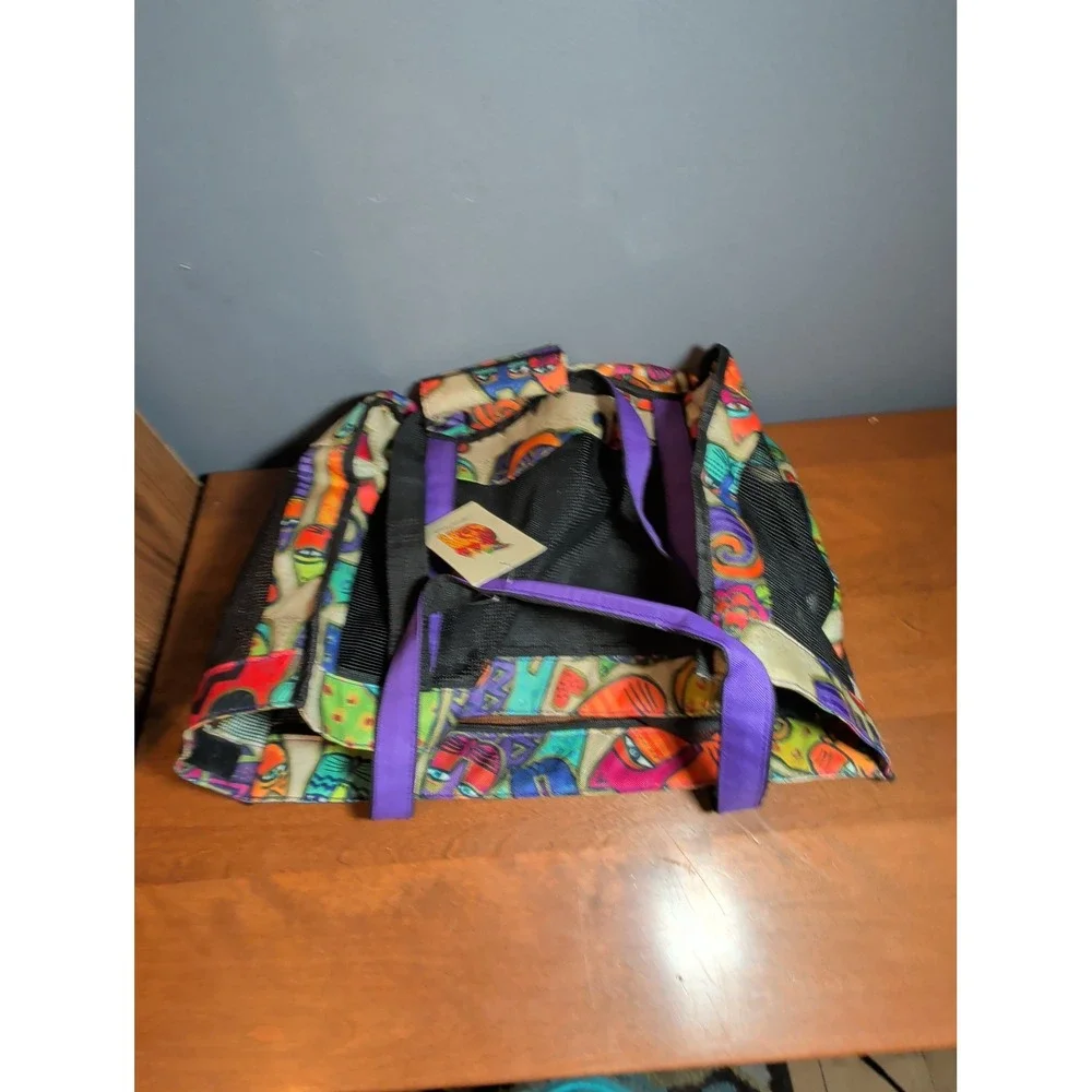 Laurel Burch Colorful Cat Art Mesh Pet Carrier Bag New With Tags